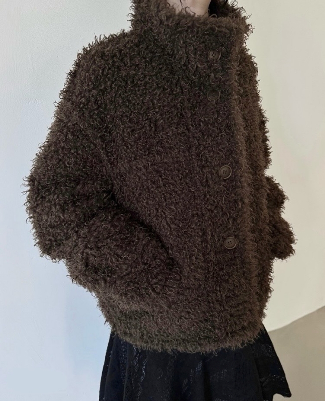 韓 兩面穿毛毛中版外套