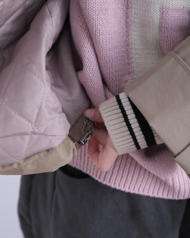 韓 領袖織帶連帽外套 3色 size