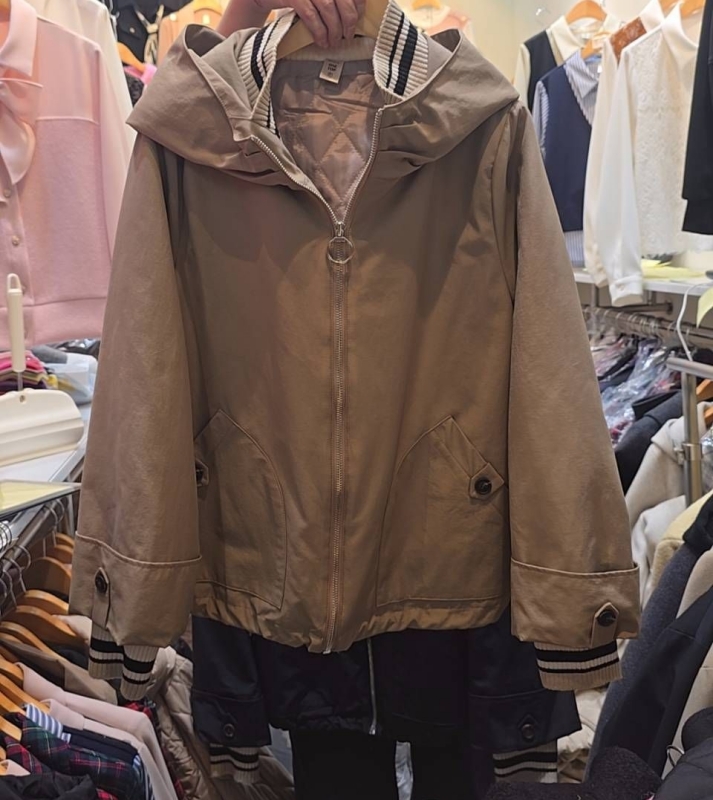 韓 領袖織帶連帽外套 3色 size