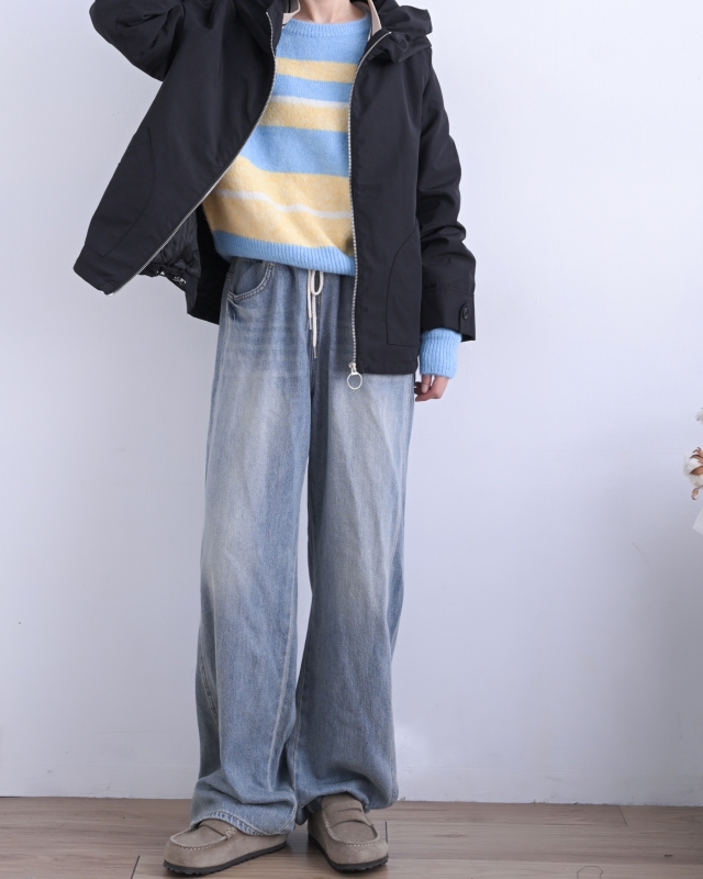 韓 領袖織帶連帽外套 3色 size