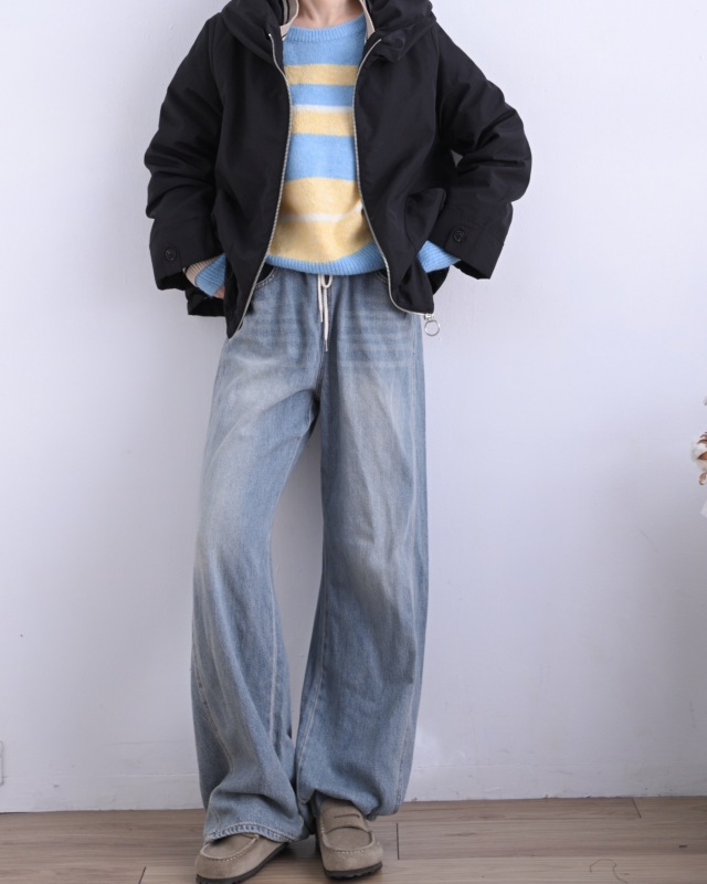 韓 領袖織帶連帽外套 3色 size