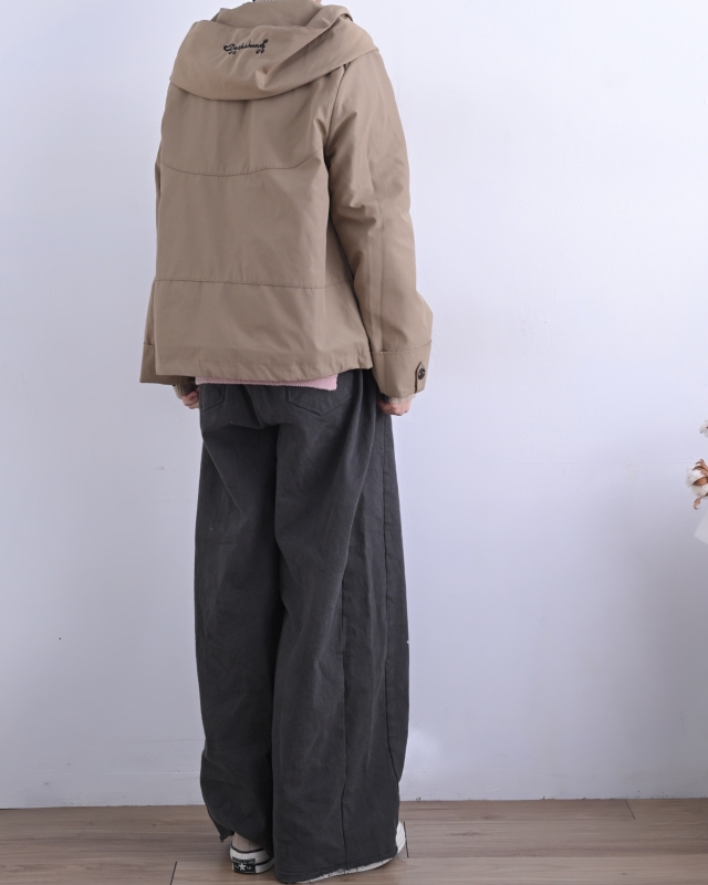 韓 領袖織帶連帽外套 3色 size