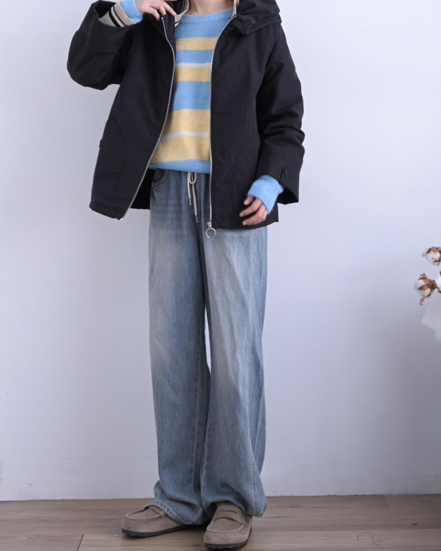 韓 領袖織帶連帽外套 3色 size