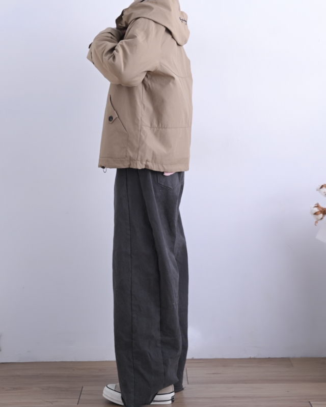 韓 領袖織帶連帽外套 3色 size