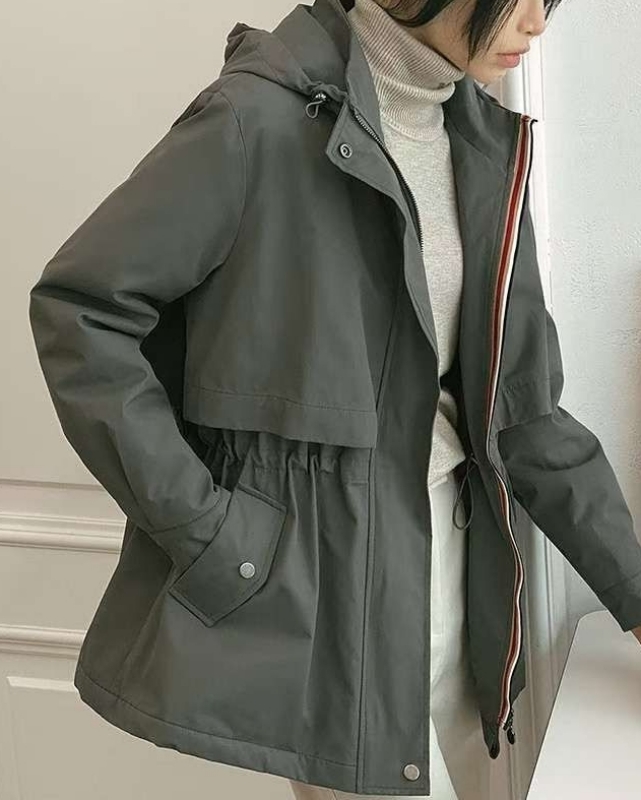 韓 腰抽繩連帽外套 3色 size