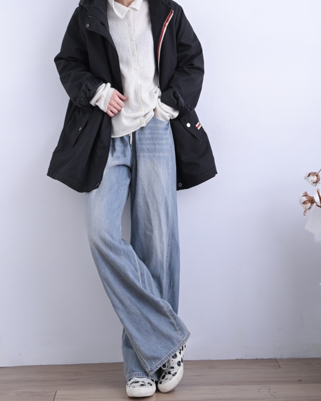 韓 腰抽繩連帽外套 3色 size