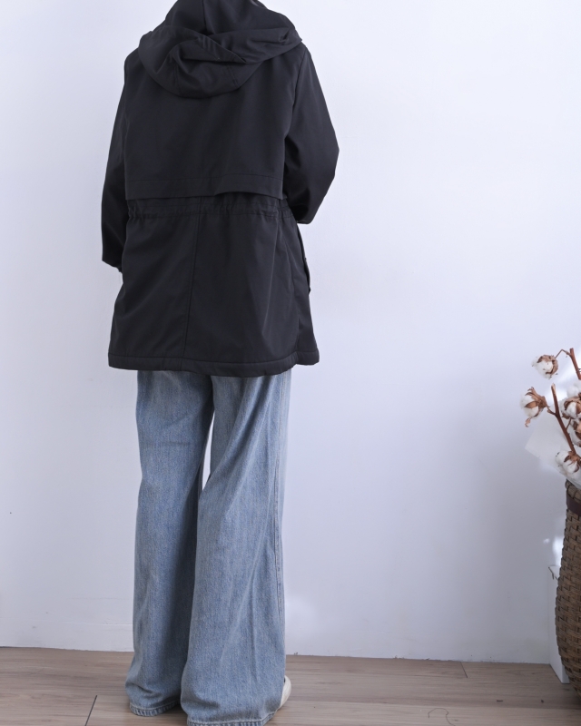 韓 腰抽繩連帽外套 3色 size