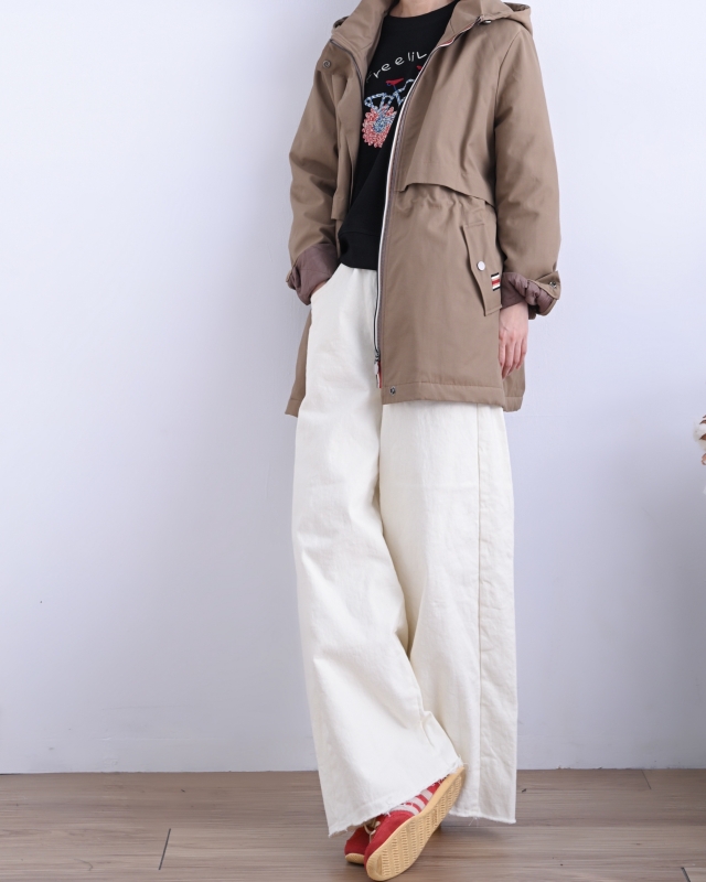 韓 腰抽繩連帽外套 3色 size