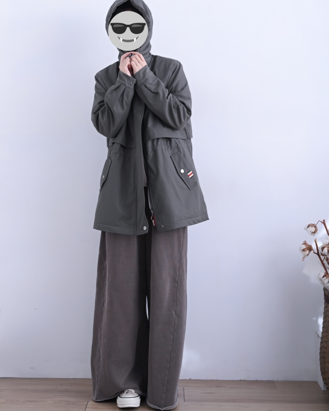 韓 腰抽繩連帽外套 3色 size