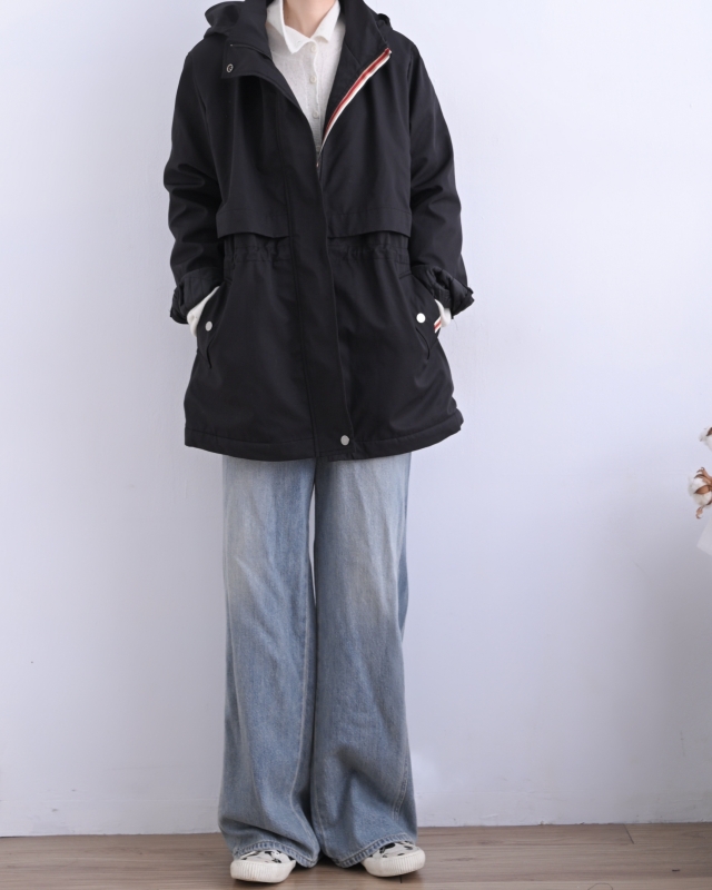 韓 腰抽繩連帽外套 3色 size