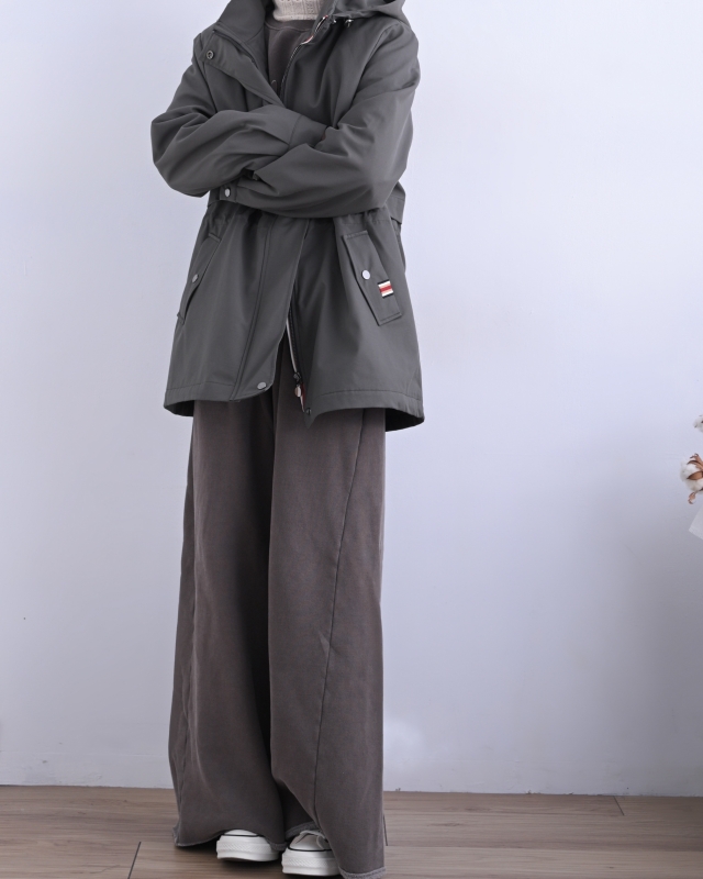 韓 腰抽繩連帽外套 3色 size