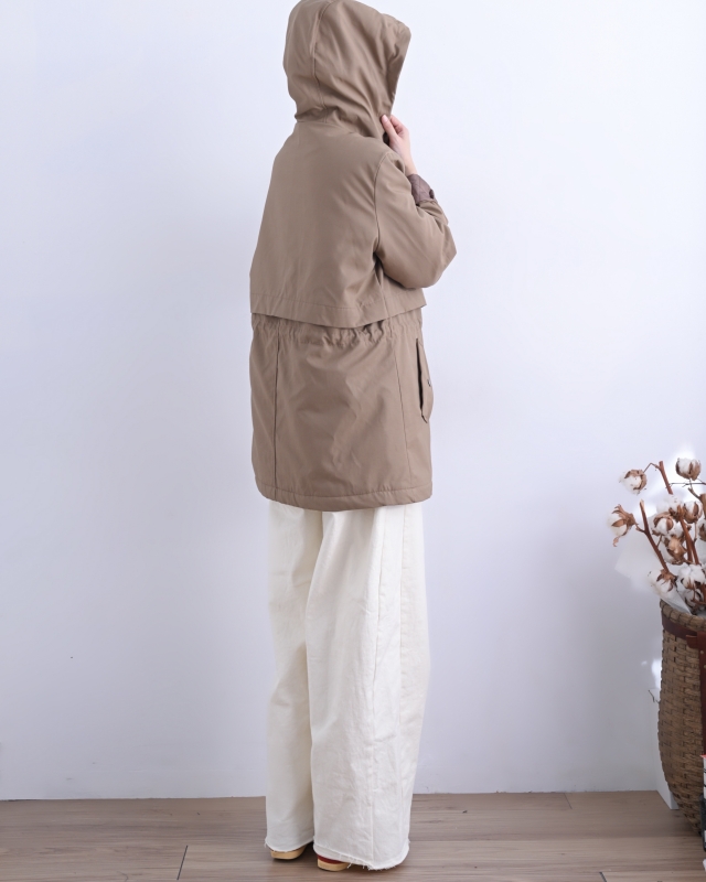 韓 腰抽繩連帽外套 3色 size