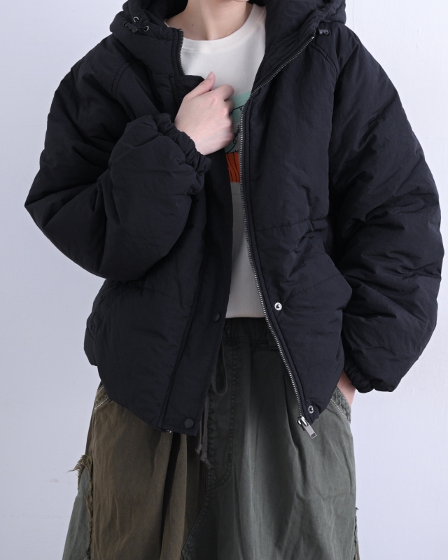 韓 帽抽繩連帽鋪棉外套 2色 size