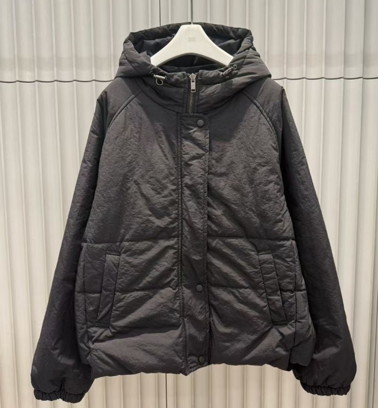 韓 帽抽繩連帽鋪棉外套 2色 size