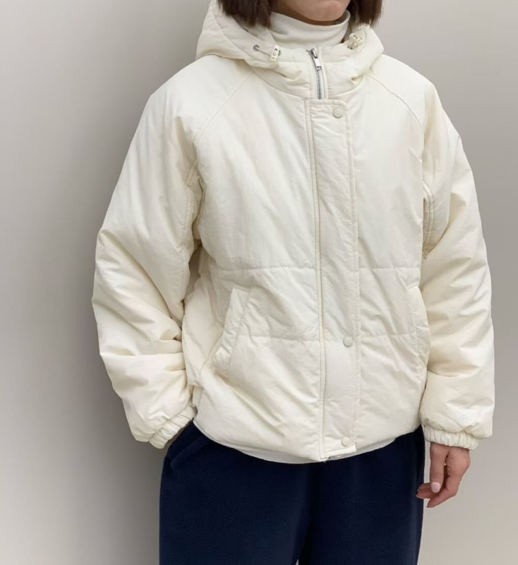 韓 帽抽繩連帽鋪棉外套 2色 size