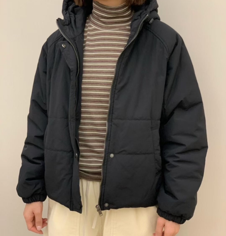 韓 帽抽繩連帽鋪棉外套 2色 size