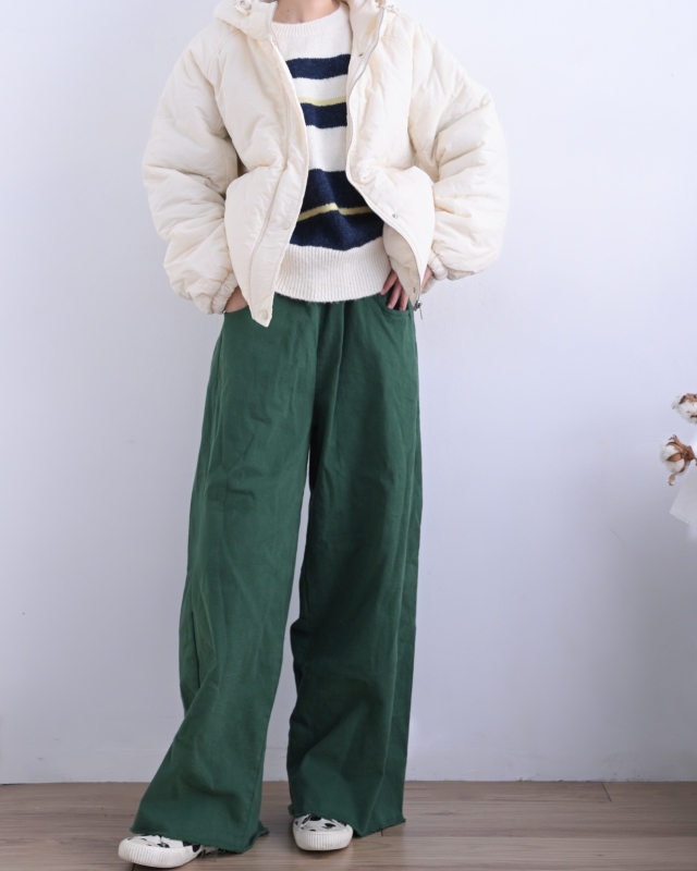 韓 帽抽繩連帽鋪棉外套 2色 size