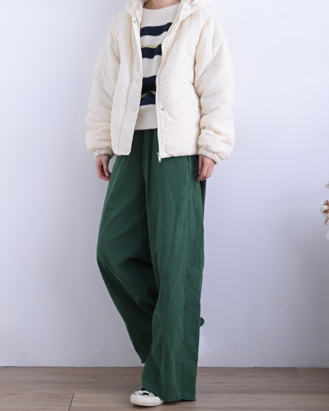 韓 帽抽繩連帽鋪棉外套 2色 size