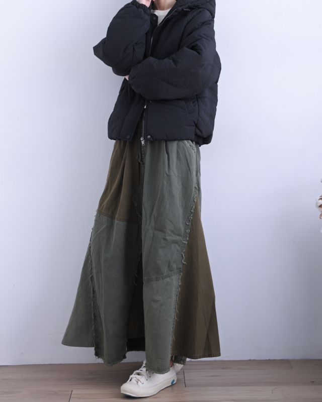 韓 帽抽繩連帽鋪棉外套 2色 size