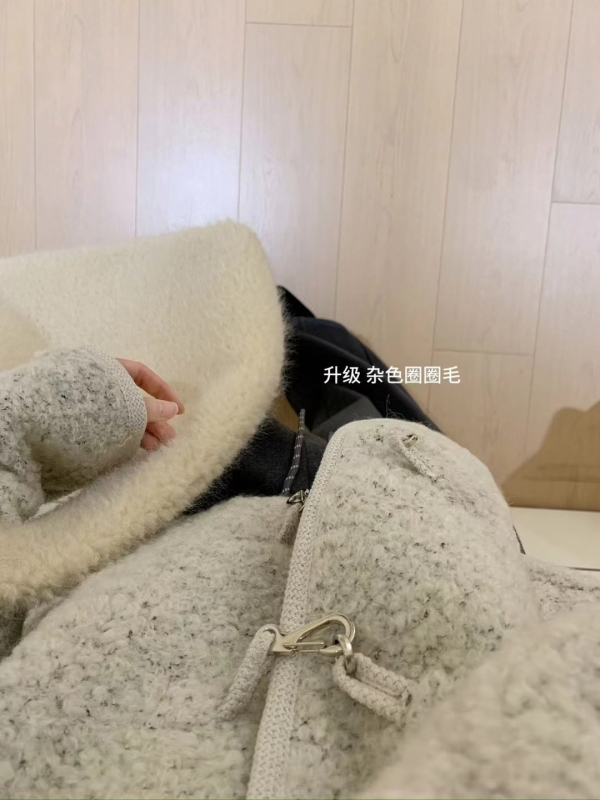 韓 混色小短毛勾釦外套 2色 size