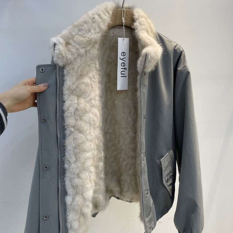 韓 內毛毛短版外套 3色