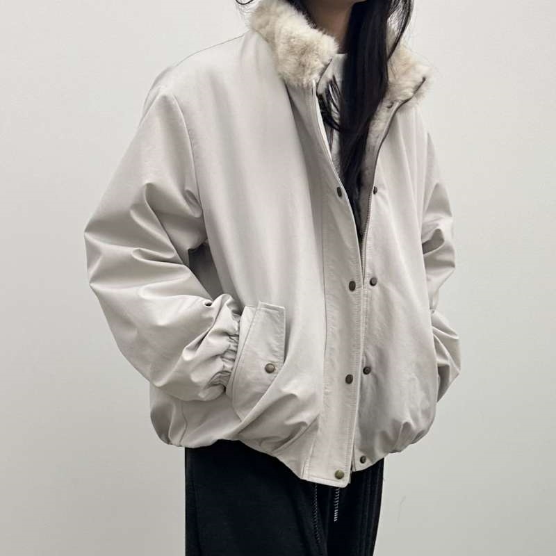 韓 內毛毛短版外套 3色