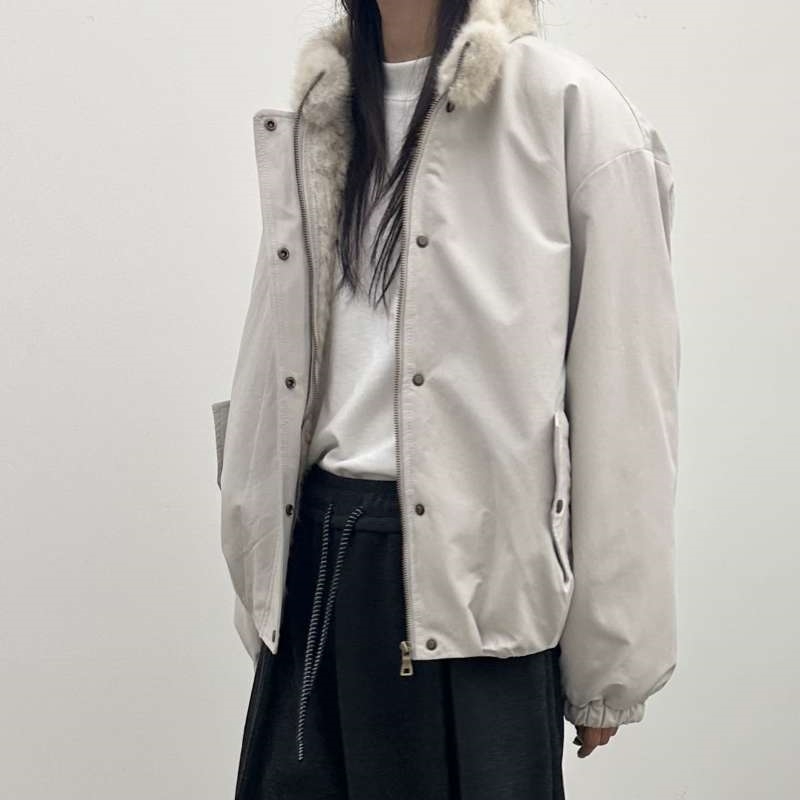 韓 內毛毛短版外套 3色