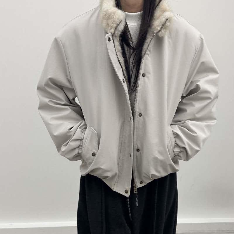 韓 內毛毛短版外套 3色