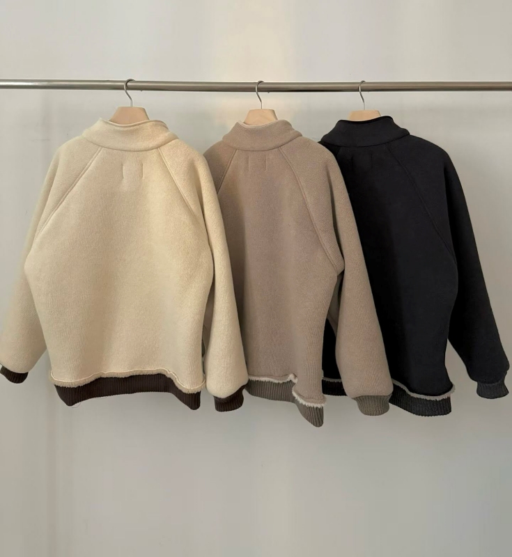 韓 內毛毛鬚鬚邊外套 3色