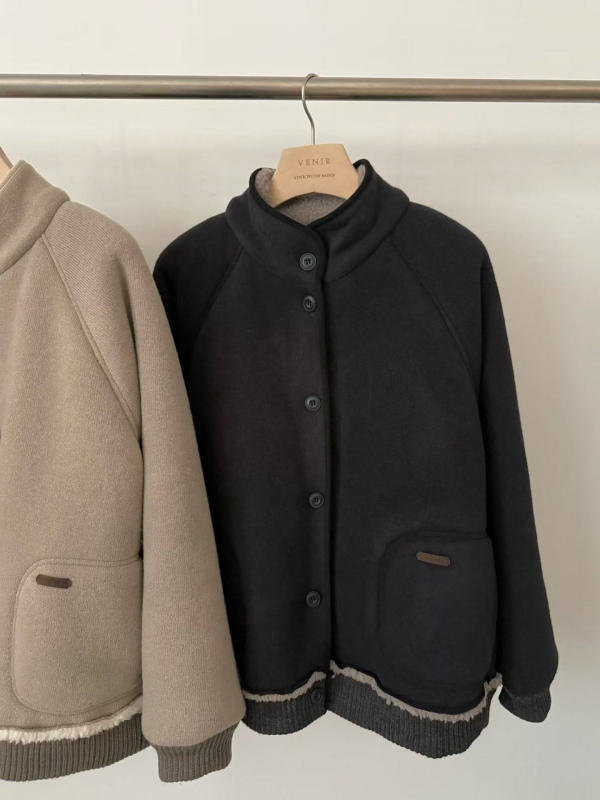 韓 內毛毛鬚鬚邊外套 3色