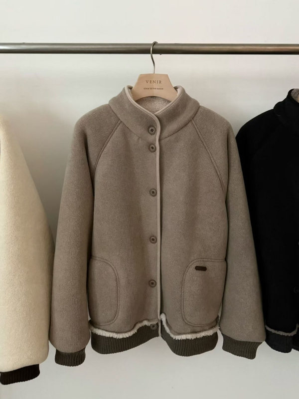 韓 內毛毛鬚鬚邊外套 3色