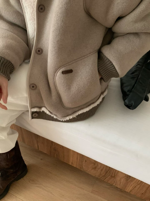 韓 內毛毛鬚鬚邊外套 3色