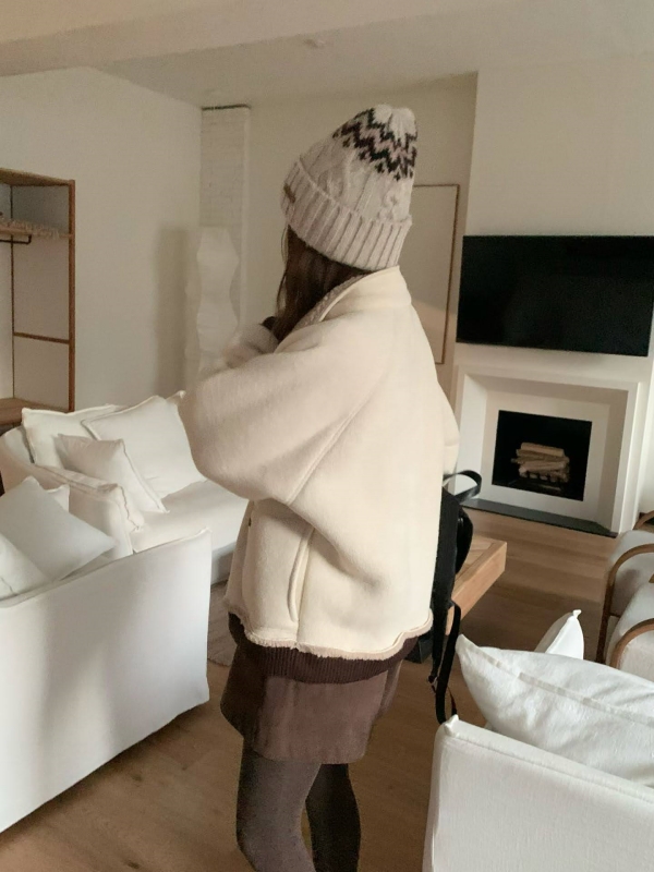 韓 內毛毛鬚鬚邊外套 3色