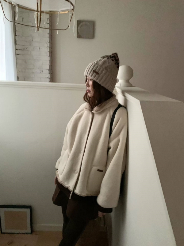 韓 內毛毛鬚鬚邊外套 3色