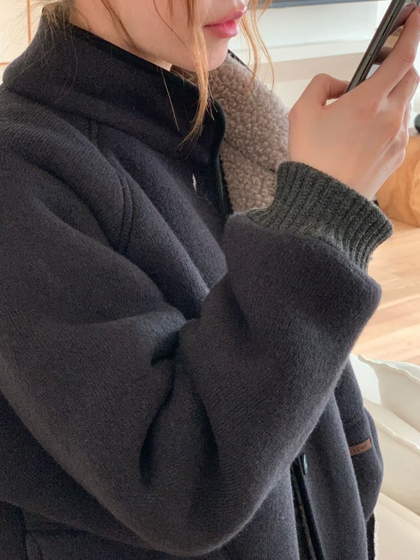 韓 內毛毛鬚鬚邊外套 3色