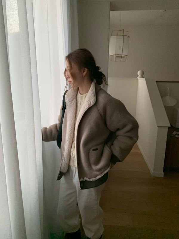 韓 內毛毛鬚鬚邊外套 3色