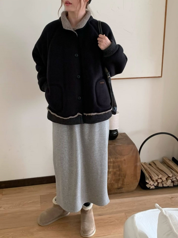 韓 內毛毛鬚鬚邊外套 3色