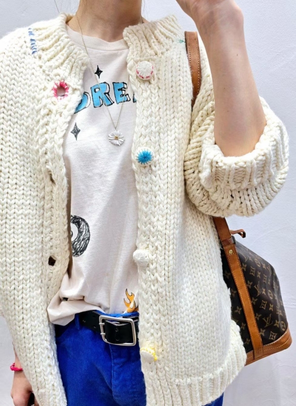 韓 可愛彩釦外套 2色 size