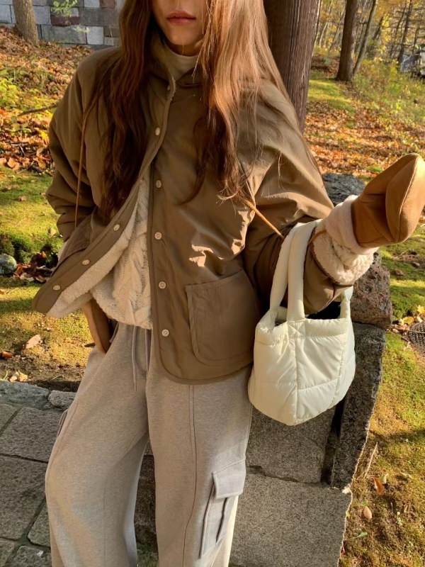 韓 兩面穿連帽短版外套 4色