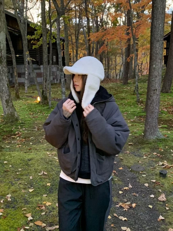 韓 兩面穿連帽短版外套 4色