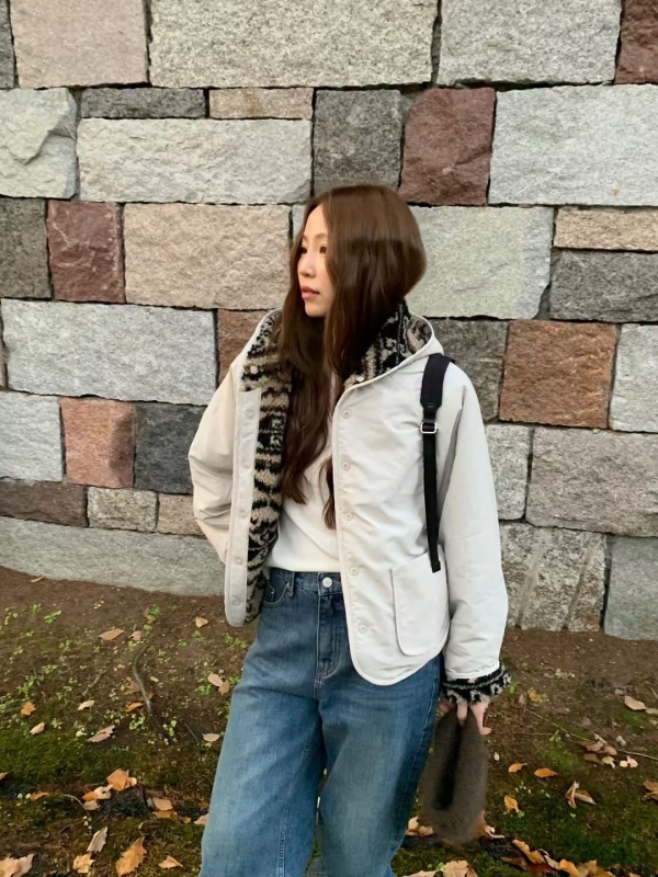 韓 兩面穿連帽短版外套 4色