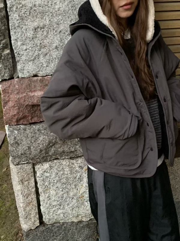 韓 兩面穿連帽短版外套 4色