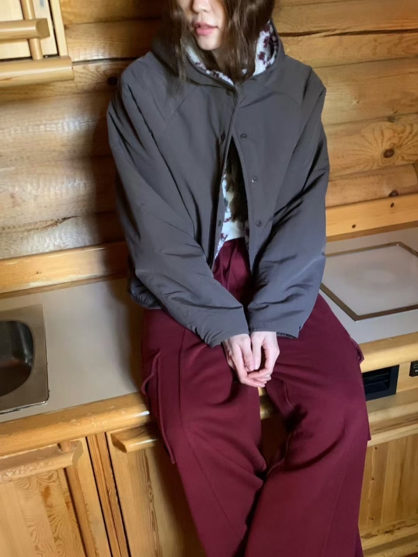 韓 兩面穿連帽短版外套 4色