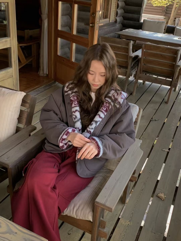 韓 兩面穿連帽短版外套 4色