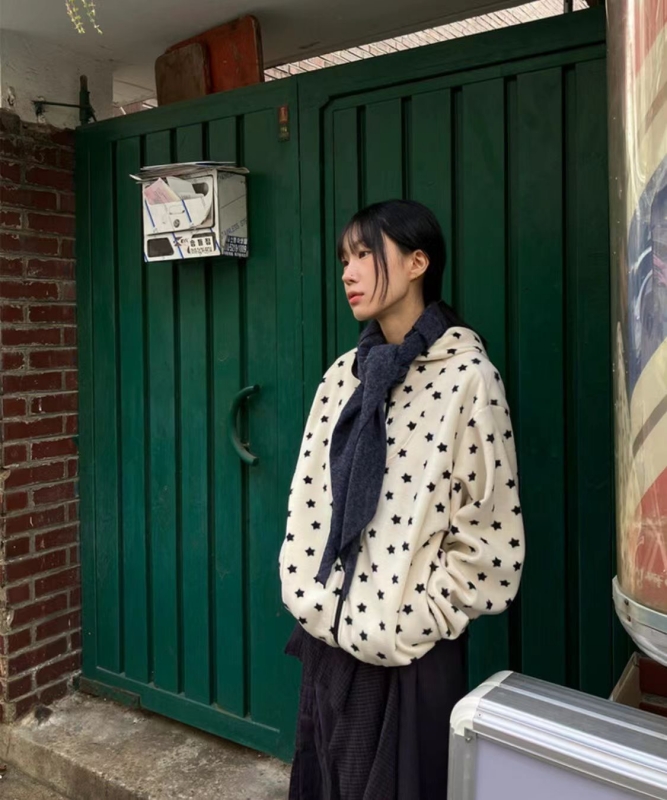 韓 星星連帽外套 2色 size