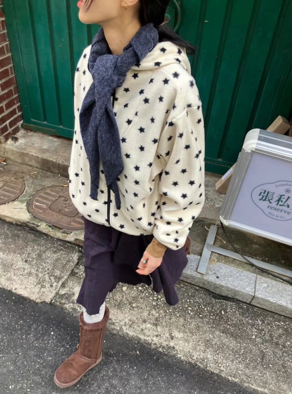韓 星星連帽外套 2色 size