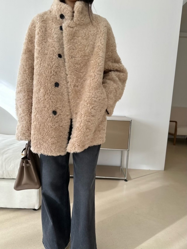 韓 兩面穿毛毛外套