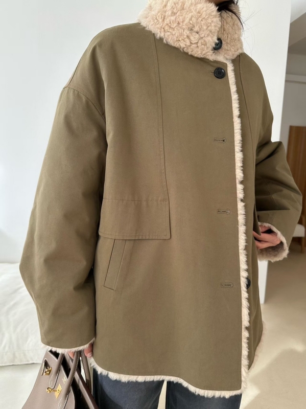 韓 兩面穿毛毛外套