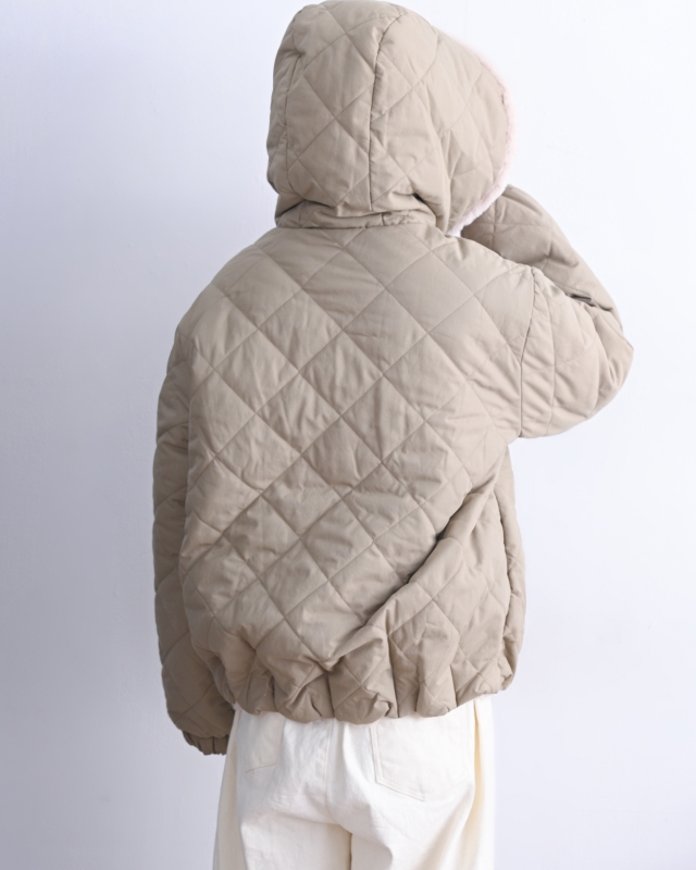 韓 內毛菱格連帽外套 2色 size