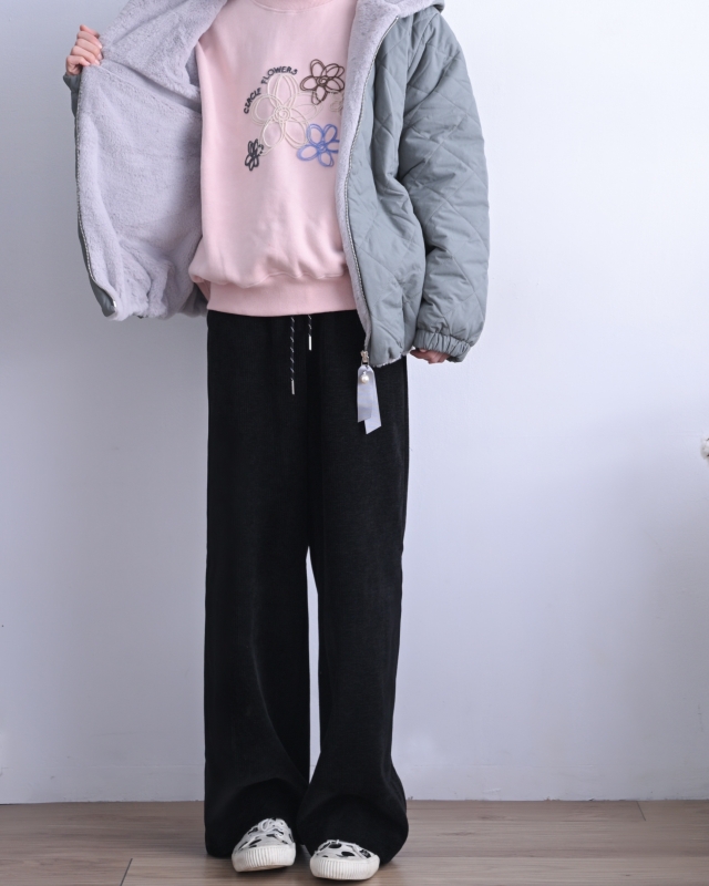 韓 內毛菱格連帽外套 2色 size